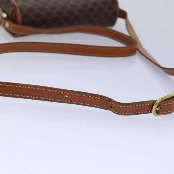 CELINE Macadam Canvas Shoulder Bag PVC Leather Brown Gold Auth yk14568 - Picture 8 of 16